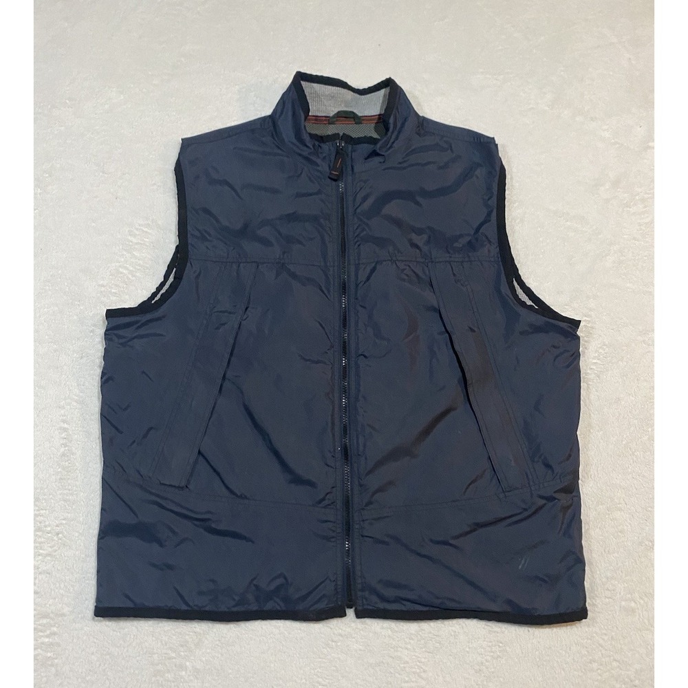 Vtg 90s Gap Mens L Thermal Waffle Knit Lined Full Zip Windbreaker Vest Jacket